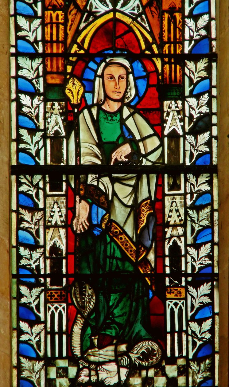 Vindue forestillende St. Margaret af English School