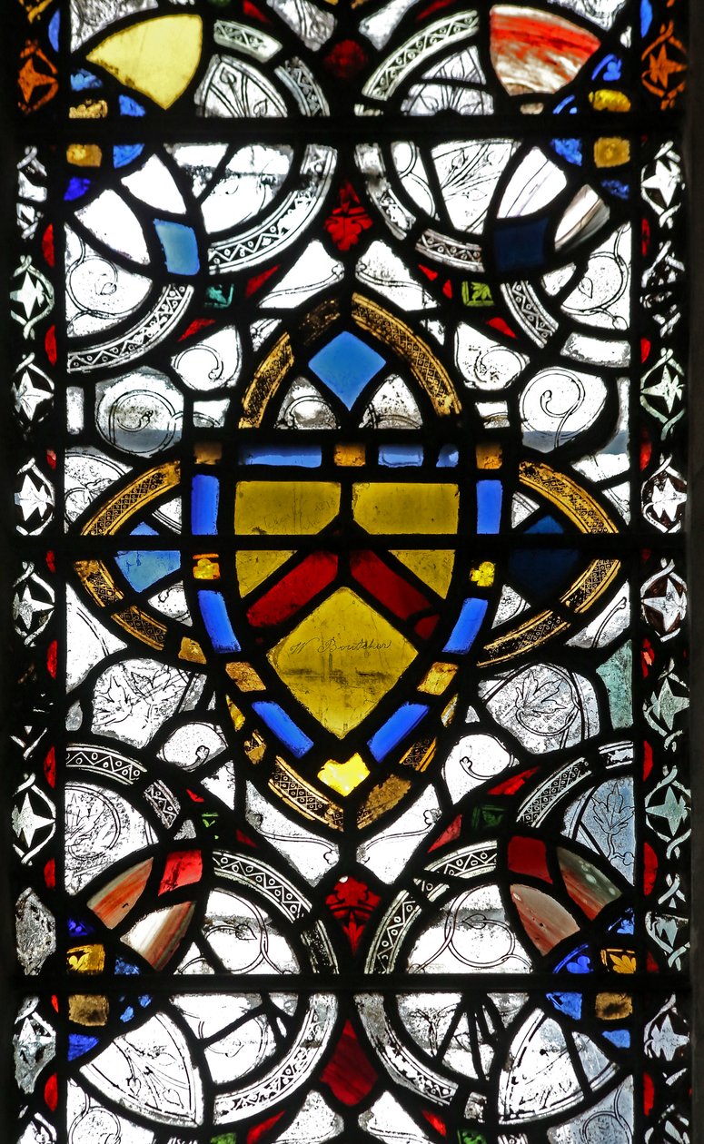 Vindue n4 med grisaille & våbenskjold af English School