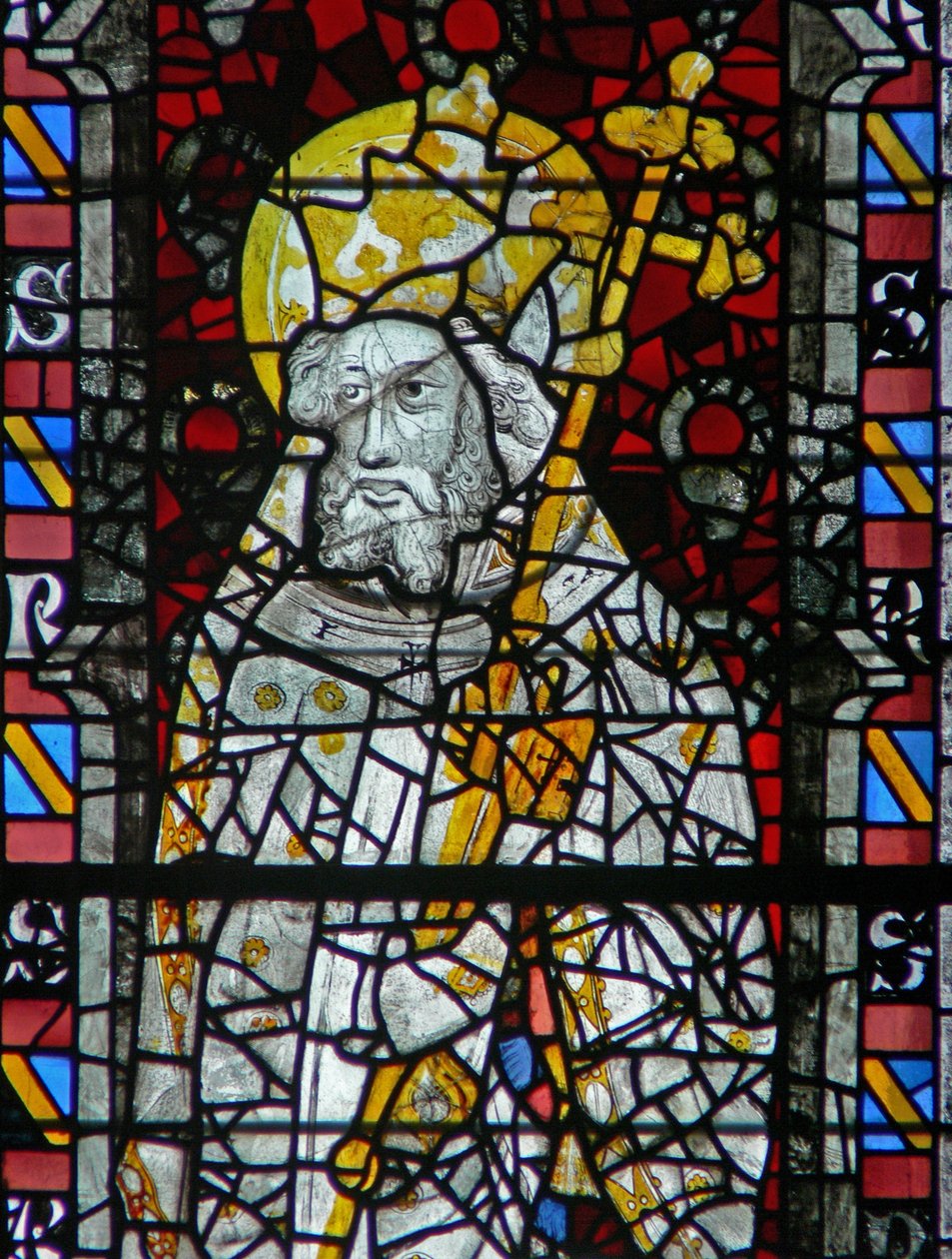 Vindue w4 forestillende Sankt Peter af English School