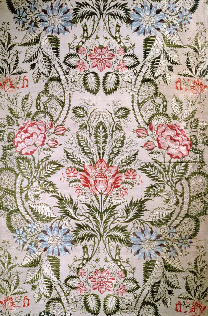 Vævet silke, ca. 1720 (silke) af English School
