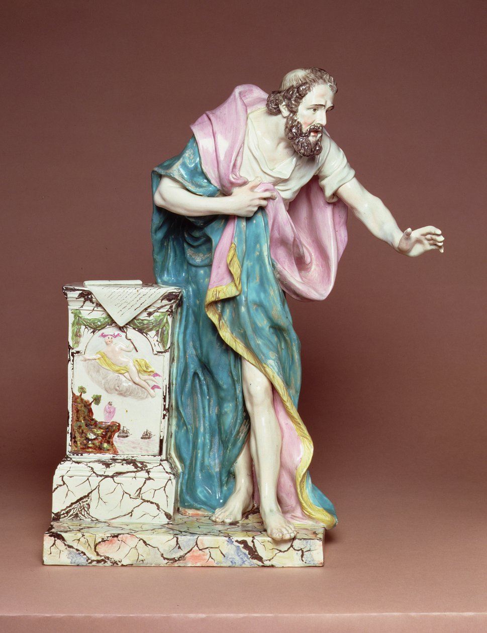 Figur af Demosthenes, Burslem, Staffordshire, ca. 1790 (blyglaseret lertøj) af Enoch Wood