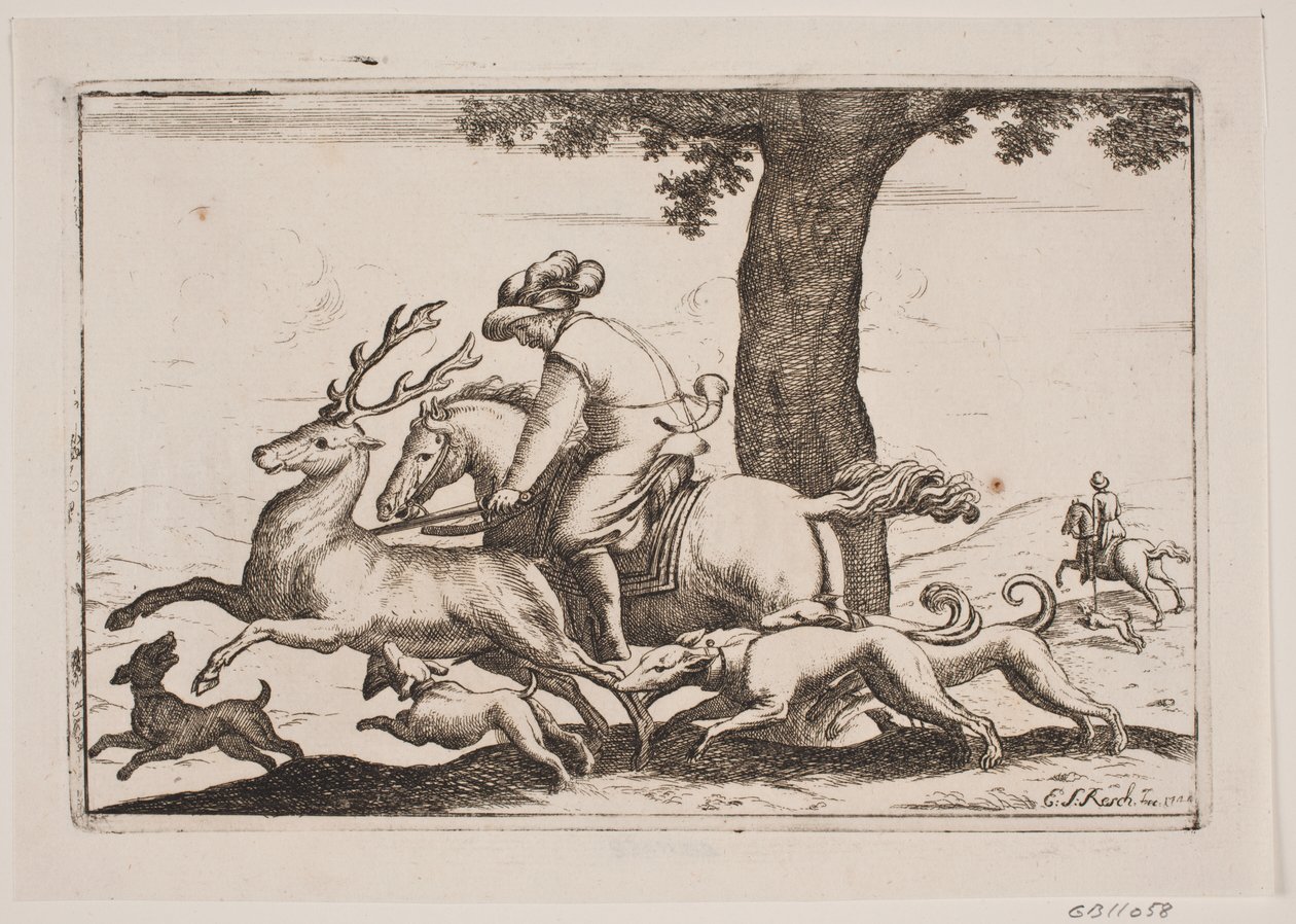 Parforcejagt af Erasmus Sigismund Resch