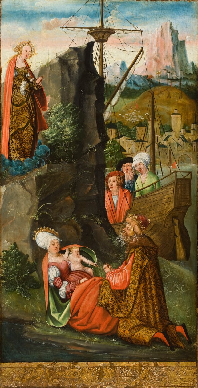 Maria Magdalene opdrager prinsens af Marseilles hustru, 1519 (olie på egetræspanel) af Erhard Altdorfer