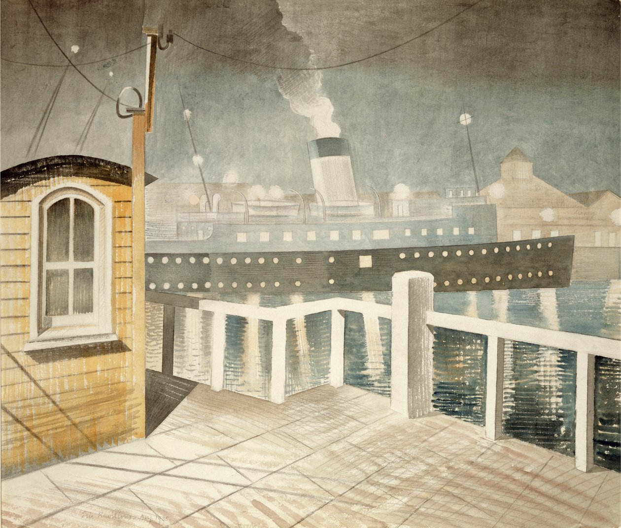 Kanal dampskib af Eric Ravilious