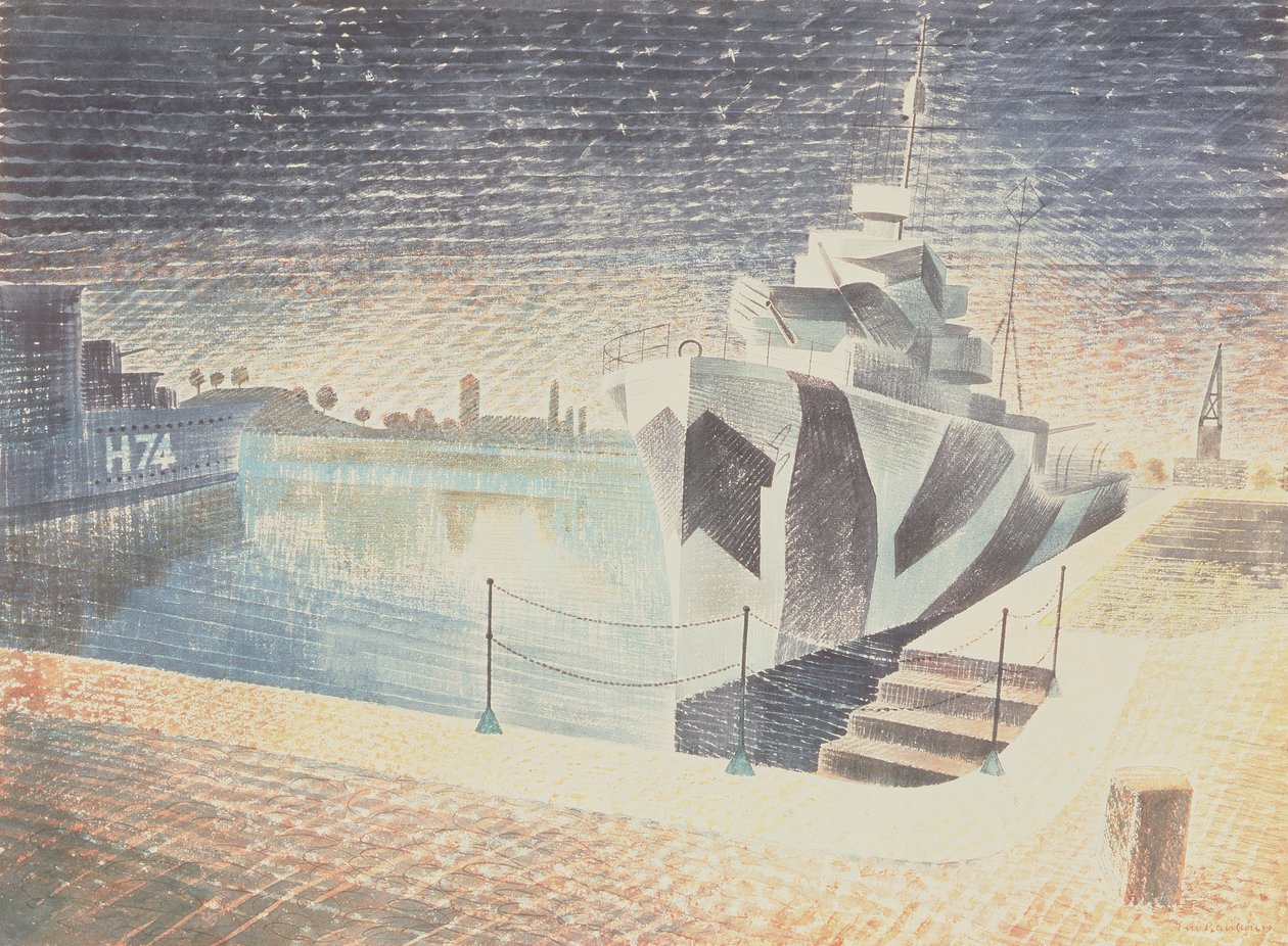 Destroyere om natten, ca. 1942 af Eric Ravilious