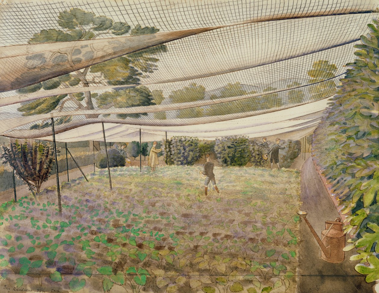 Jordbærnet af Eric Ravilious