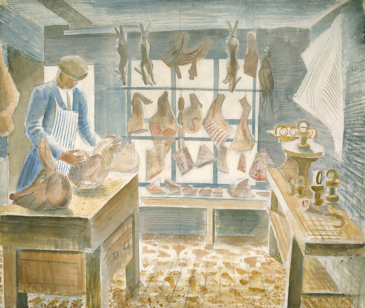 Slagterforretningen af Eric Ravilious