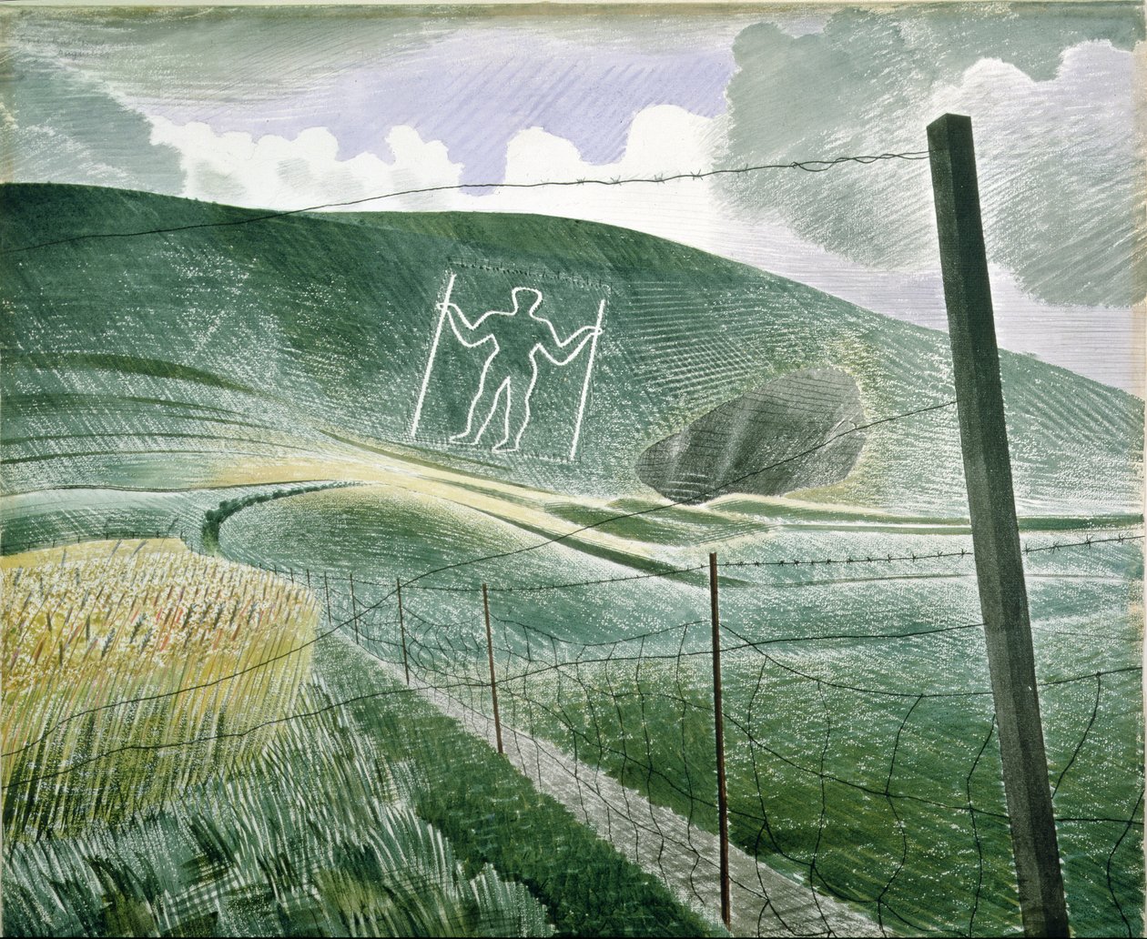 The Long Man of Wilmington eller, The Wilmington Giant, 1939 af Eric Ravilious