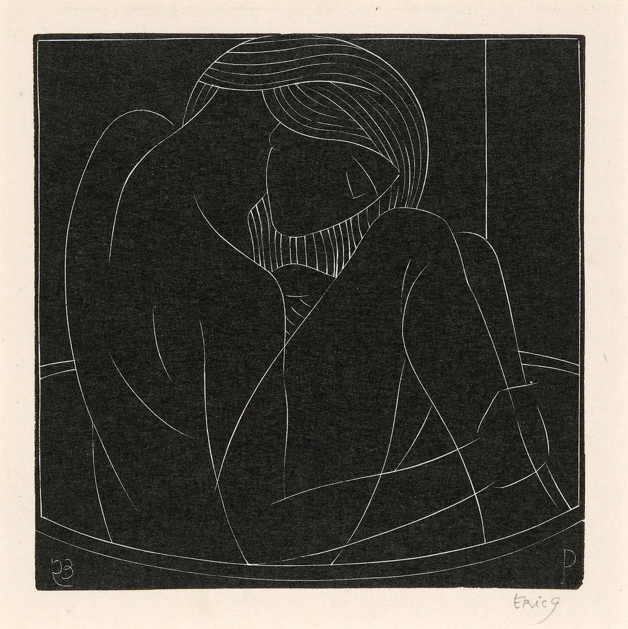 Pigen i badet af Eric Gill