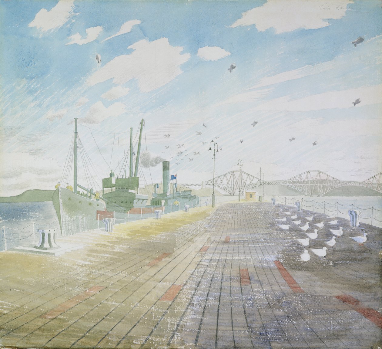 Kanal Fisher (Firth of Forth) af Eric Ravilious
