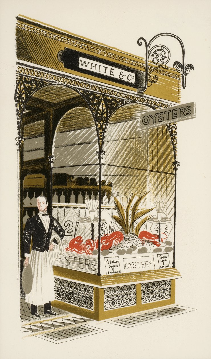 Oyster Bar, ca. 1938 af Eric Ravilious