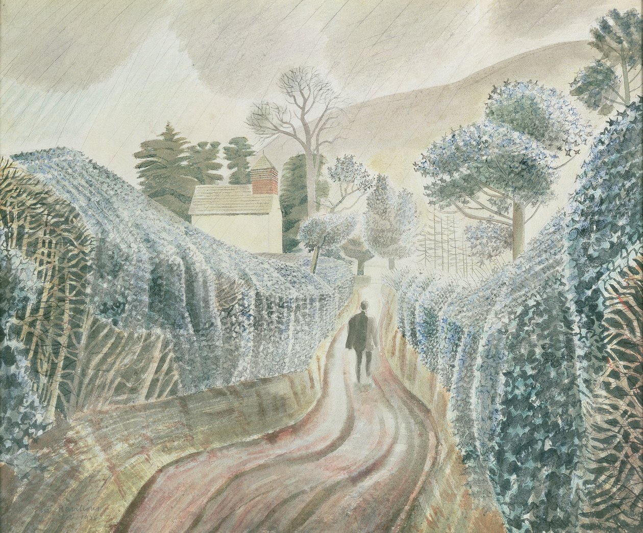 Våd eftermiddag, 1928 af Eric Ravilious