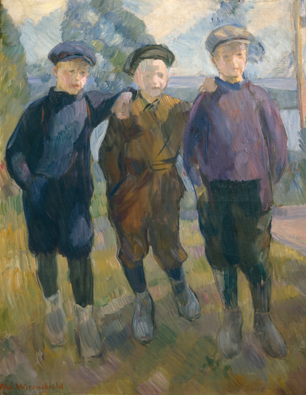 Lysaker Hooligans, ca. 1910 (maleri) af Erik Theodor Werenskiold