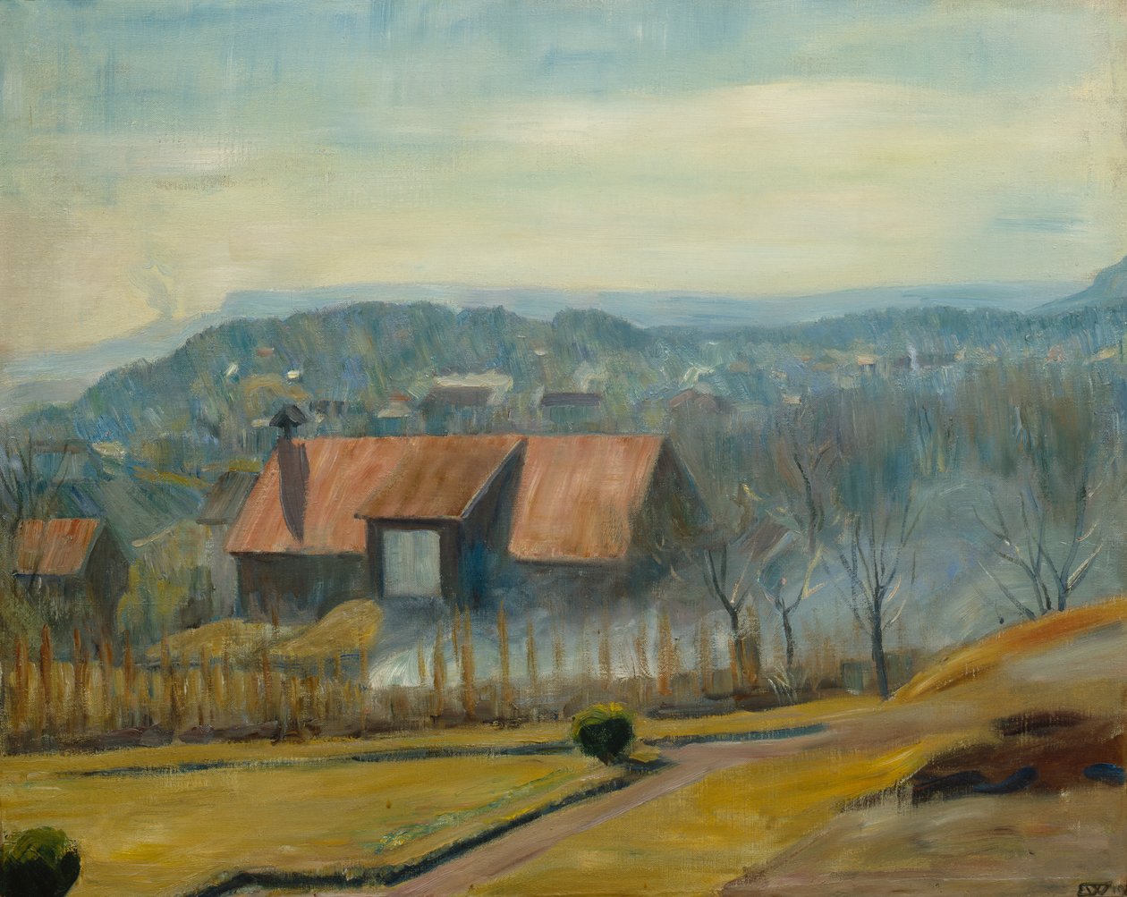 Skaugum bakke. 1928 af Erik Theodor Werenskiold