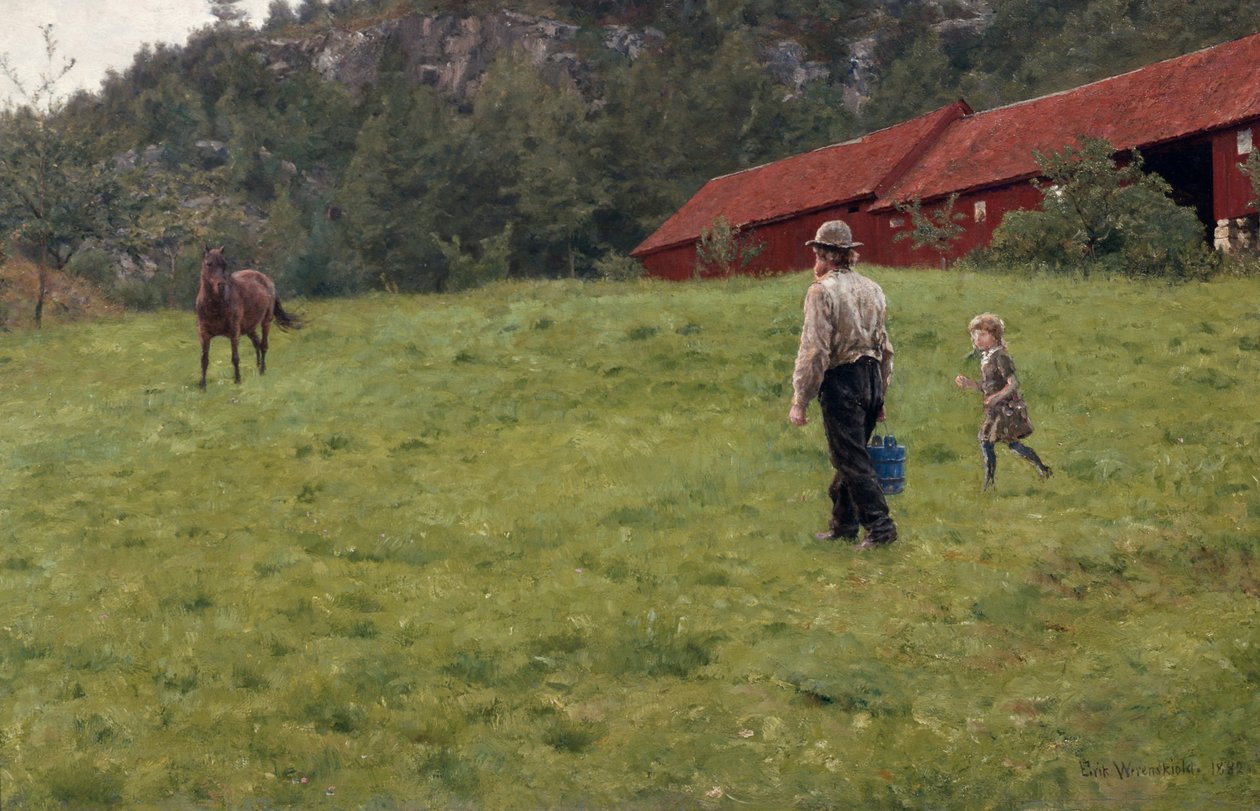 Vand til hesten af Erik Theodor Werenskiold