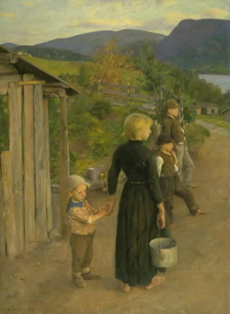 Børn venter af Erik Theodor Werenskiold