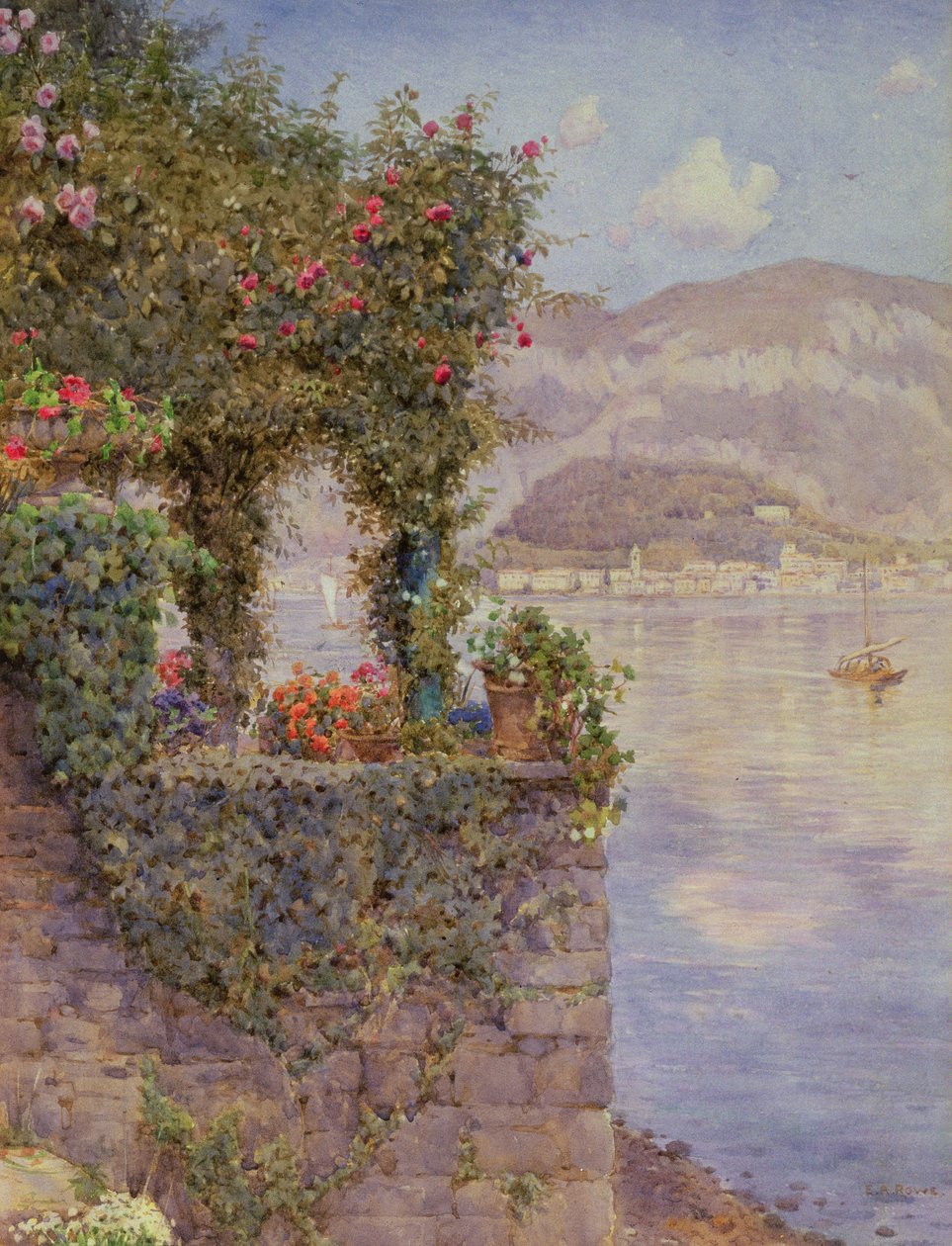 Bellagio fra Tremezzo af Ernest Arthur Rowe