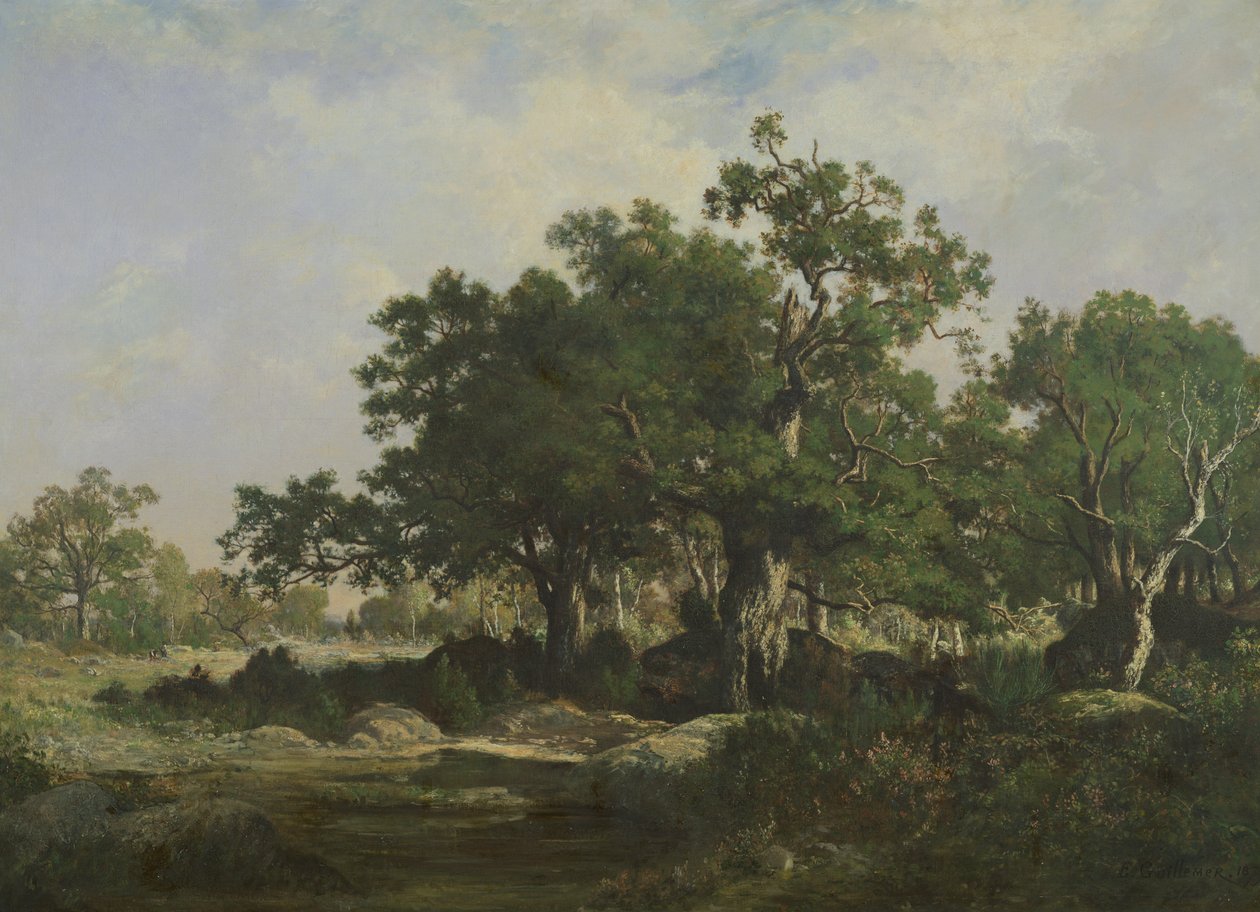 En lysning i skoven Fontainebleau af Ernest Guillemer