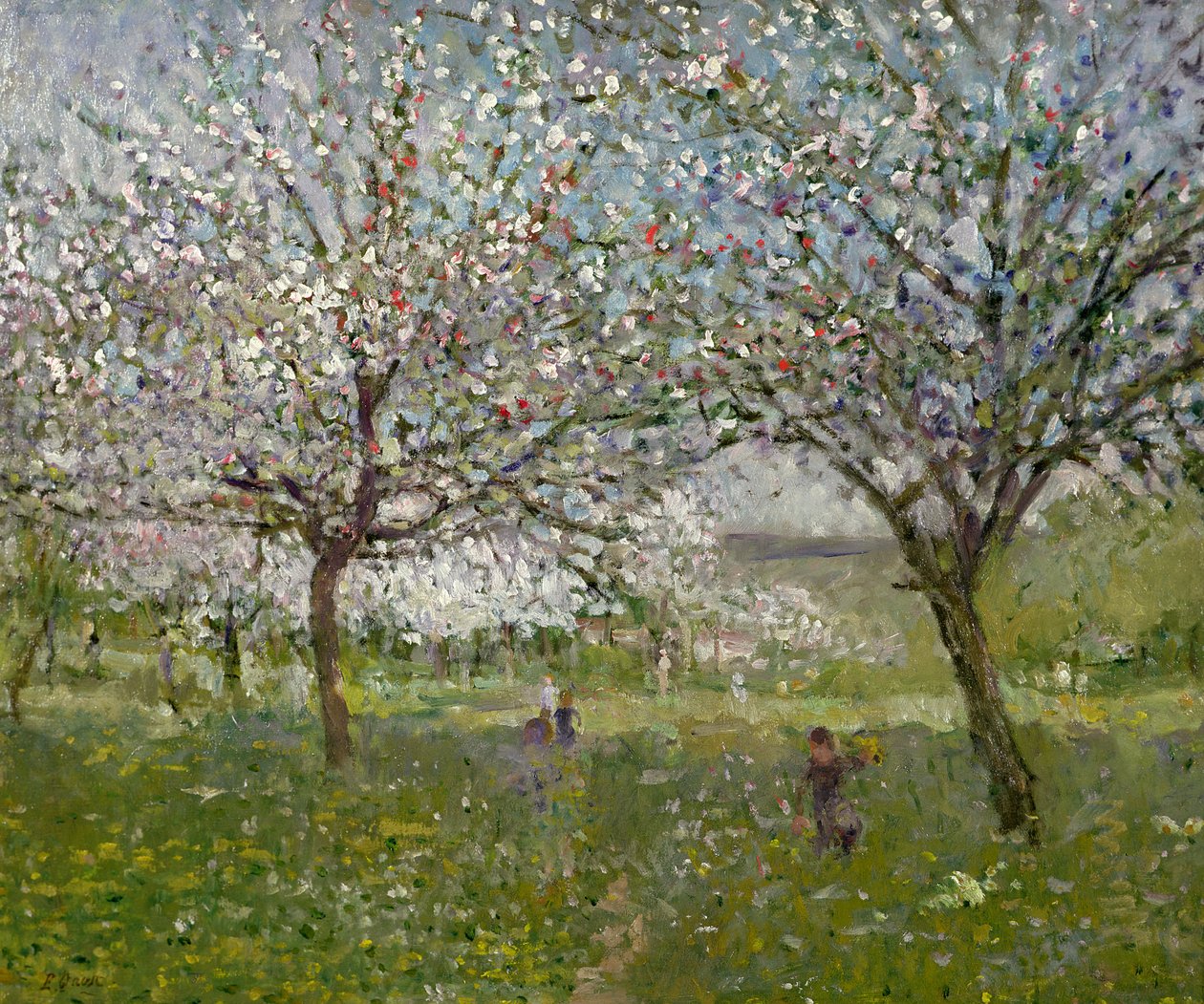 Æbletræer i blomst af Ernest Quost