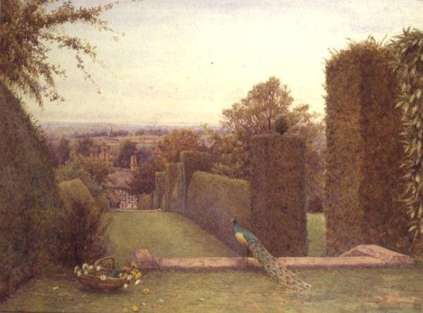 Abberton Church fra Rous Lench Court af Ernest Arthur Rowe