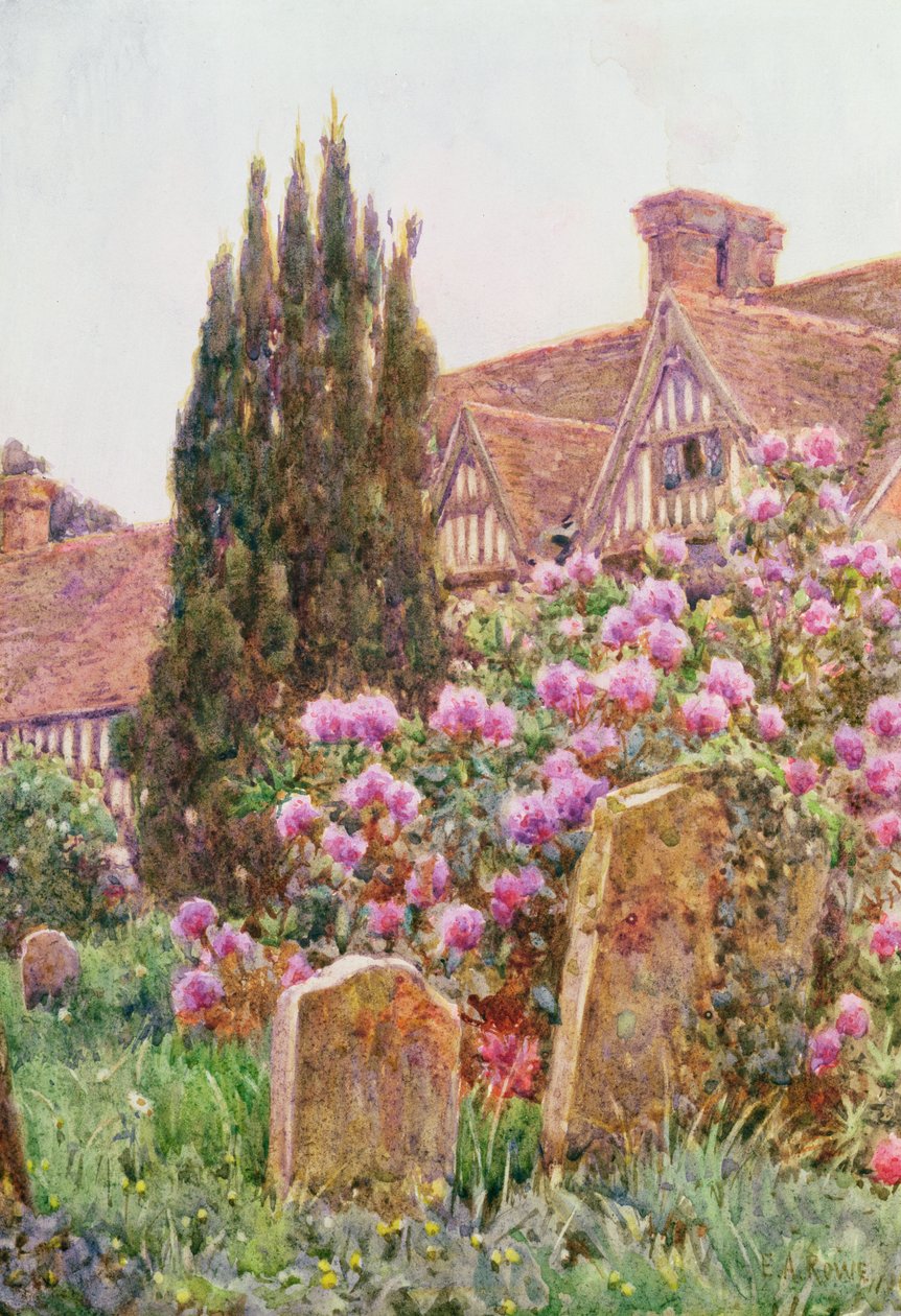 Kirkegård, Chiddingstone (wc) af Ernest Arthur Rowe