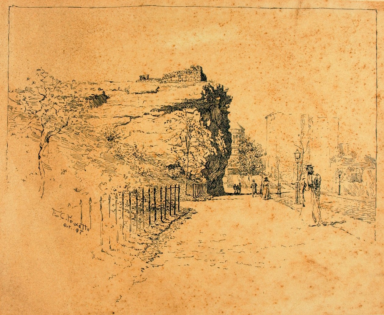 New York, Old Block House af Ernest C. Peixotto