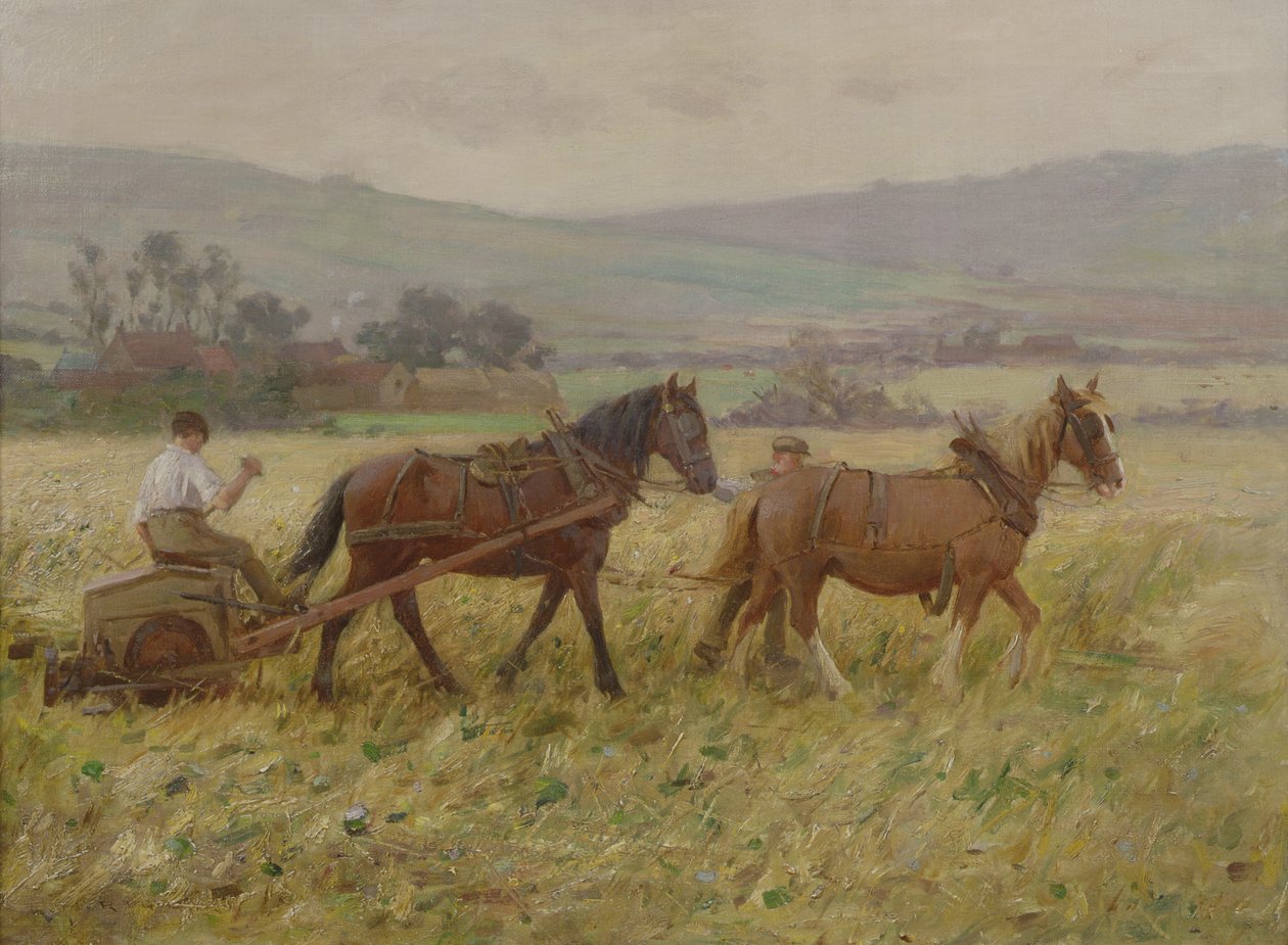 Høstholdet (olie på lærred) af Ernest Higgins Rigg