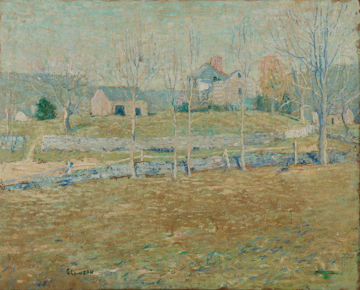 En forladt gård af Ernest Lawson