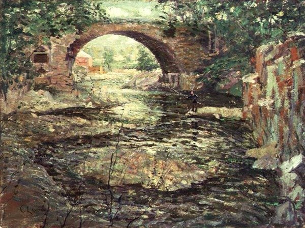 Old Stone Bridge (olie på lærred) af Ernest Lawson