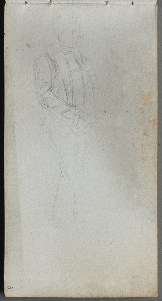 Skitsebog, side 03: Figurstudie. af Jean Louis Ernest Meissonier