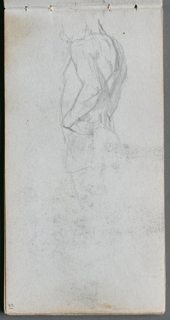 Skitsebog, side 51: Figurstudie. af Jean Louis Ernest Meissonier