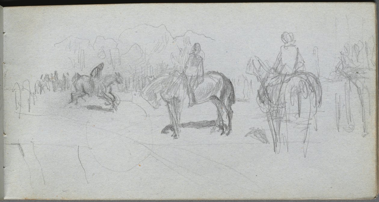 Skitsebog, side 52: Figurstudie af Ernest Meissonier