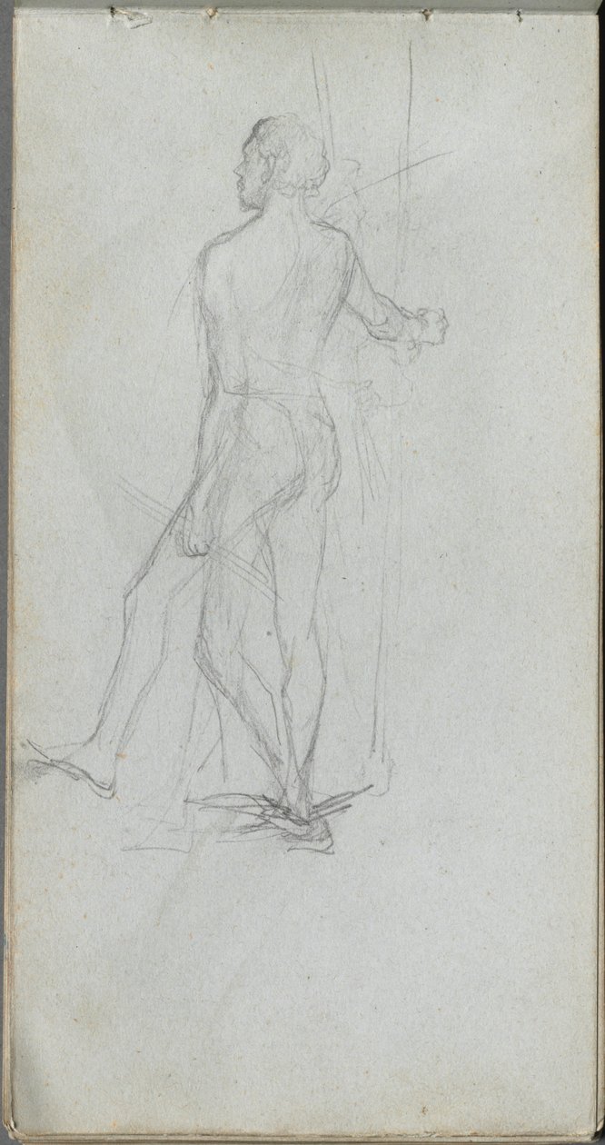 Skitsebog, side 60: Nøgenmandsstudie af Ernest Meissonier