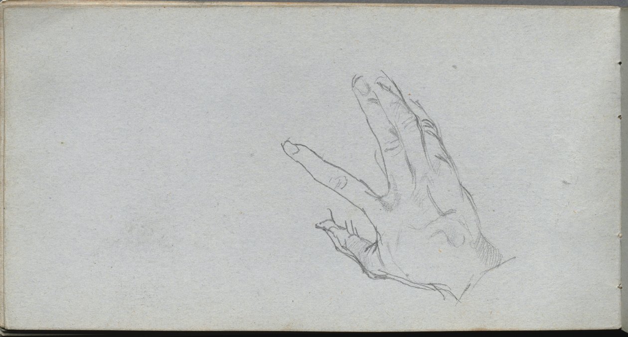 Skitsebog, side 68: Studie af en hånd af Ernest Meissonier