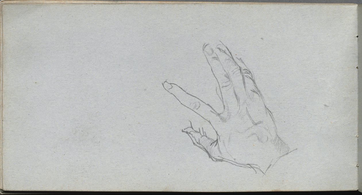 Skitsebog, side 68: Studie af en hånd. af Jean Louis Ernest Meissonier