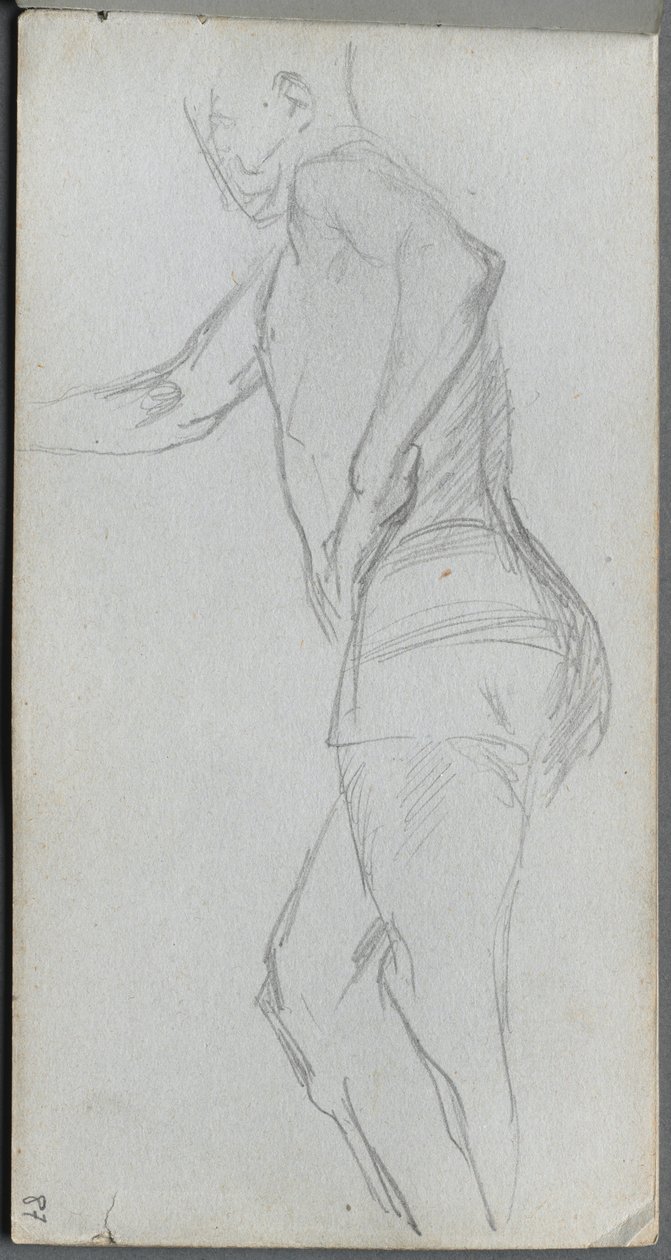 Skitsebog, side 87: Figurstudie af Ernest Meissonier