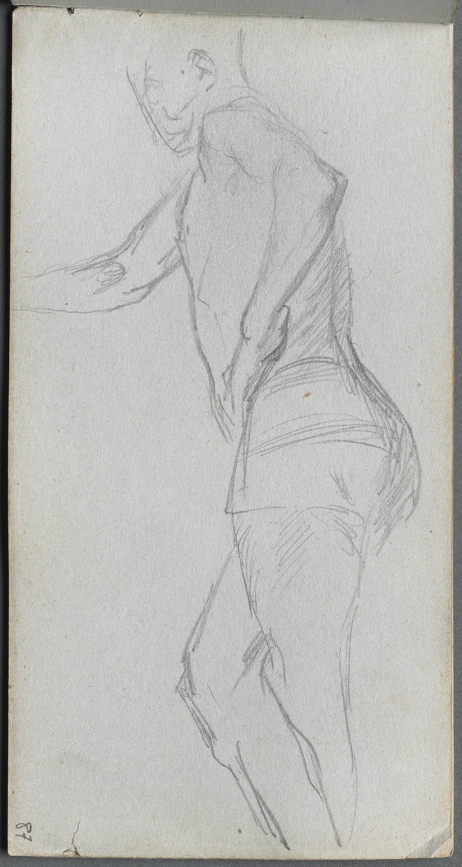 Skitsebog, side 87: Figurstudie. af Jean Louis Ernest Meissonier