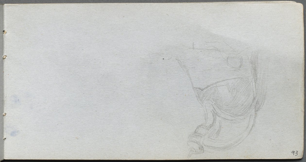 Skitsebog, side 93: Studie af en sadel af Ernest Meissonier