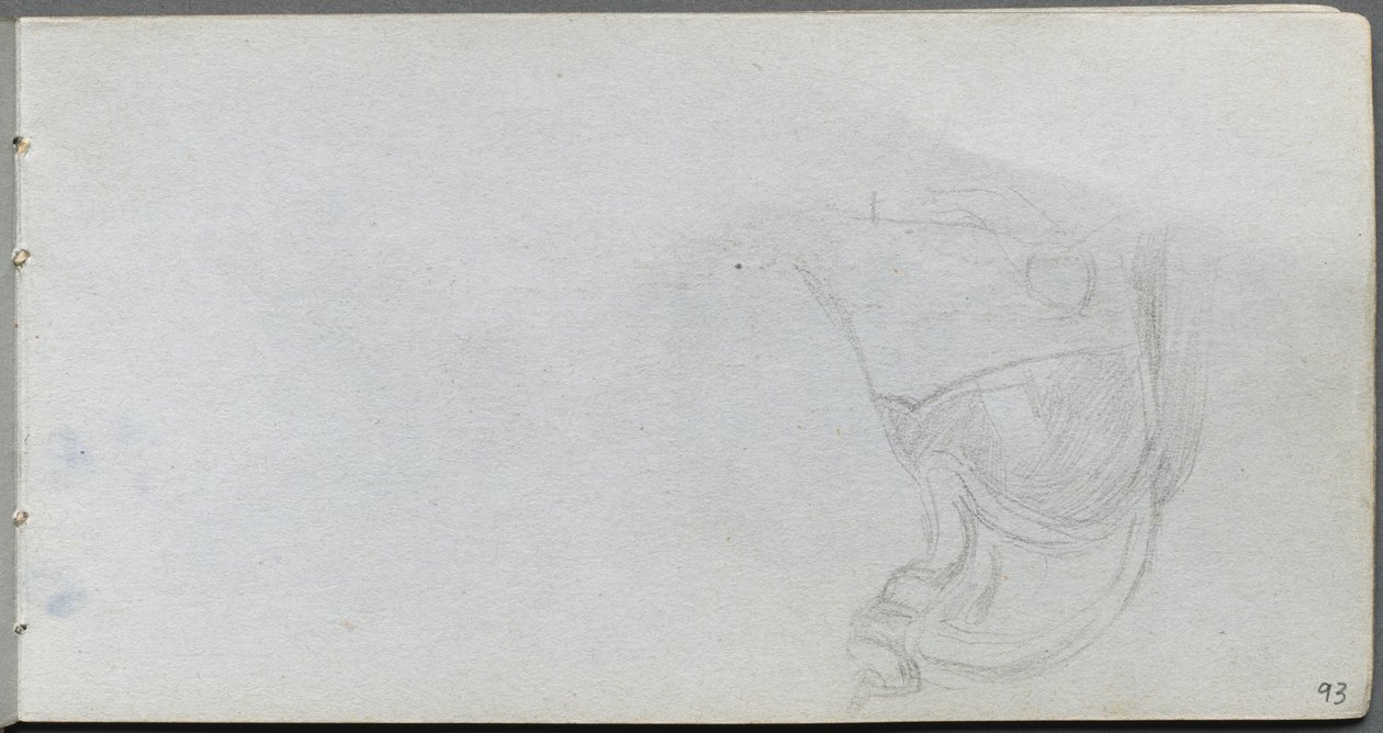 Skitsebog, side 93: Studie af en sadel. af Jean Louis Ernest Meissonier