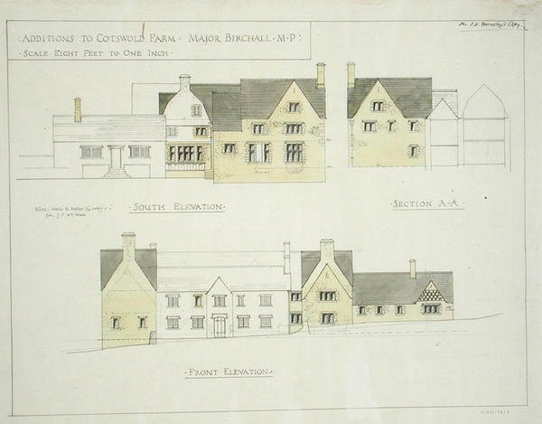 Tilføjelse til Cotswold Farm, Gloucestershire af Ernest William Gimson