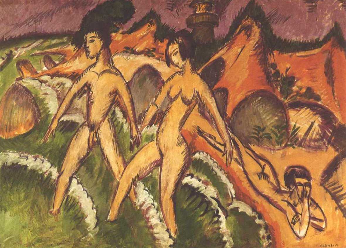 At træde ud i havet af Ernst Ludwig Kirchner