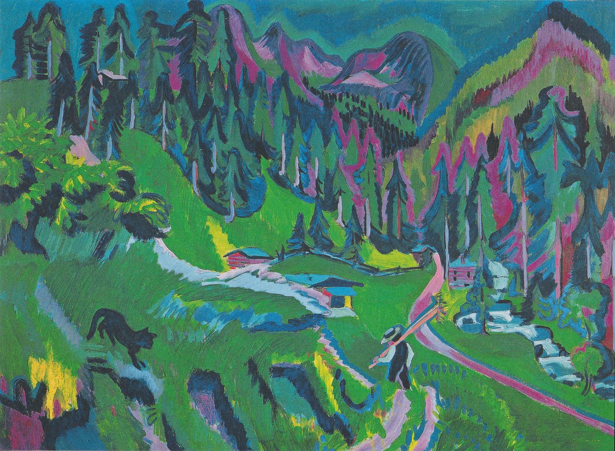 Landskab Sertig Valley af Ernst Ludwig Kirchner