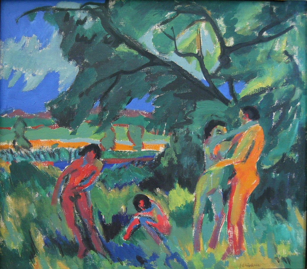 Leg med nøgne mennesker af Ernst Ludwig Kirchner