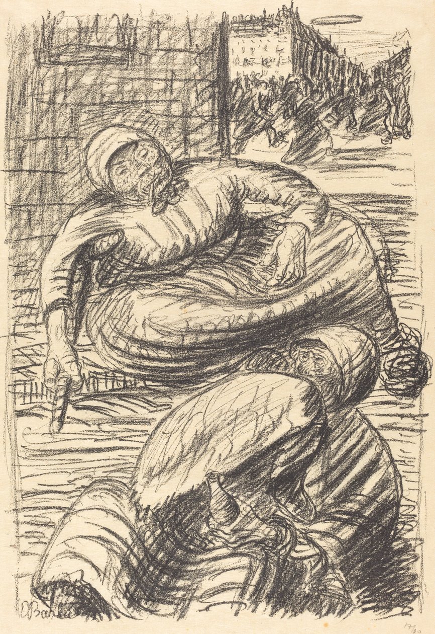 Street i Warszawa, udgivet 1915. af Ernst Barlach