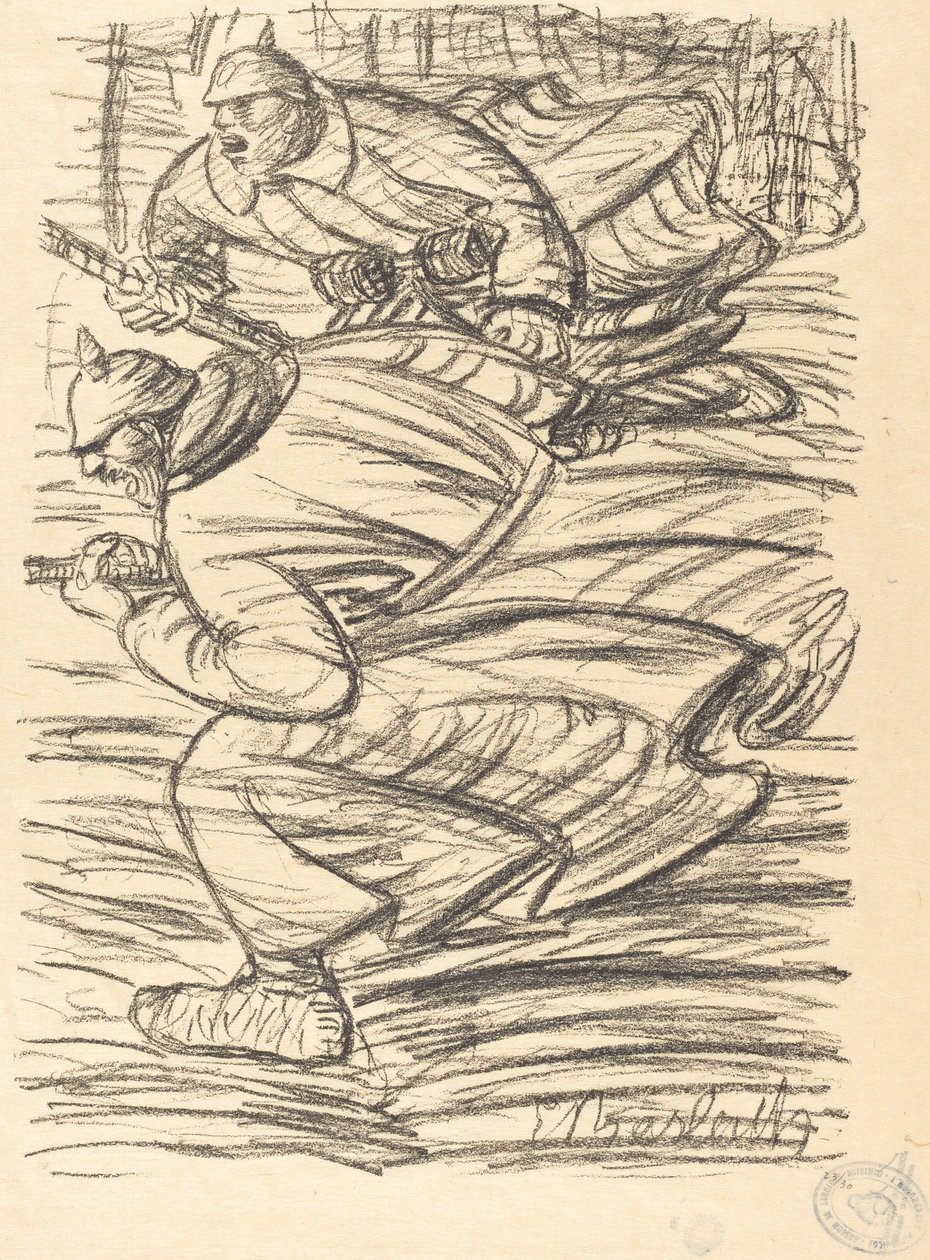The Assault, udgivet 1915. af Ernst Barlach