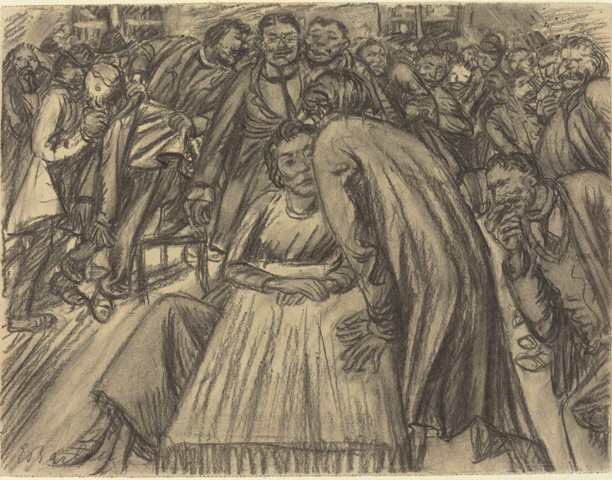 Parret i mængden, 1917. af Ernst Barlach