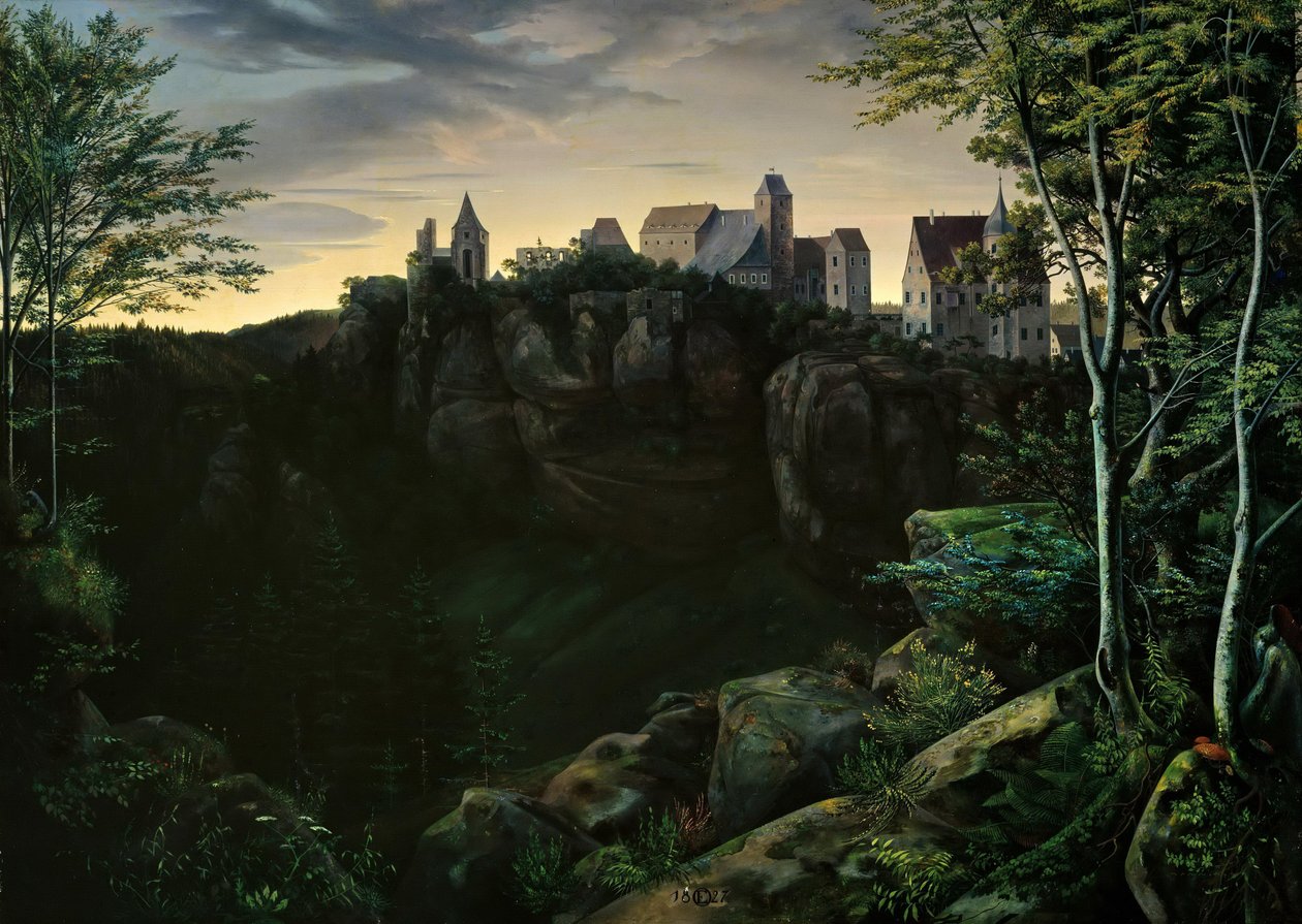 Borgen Hohnstein i det saksiske Schweiz af Ernst Ferdinand Oehme