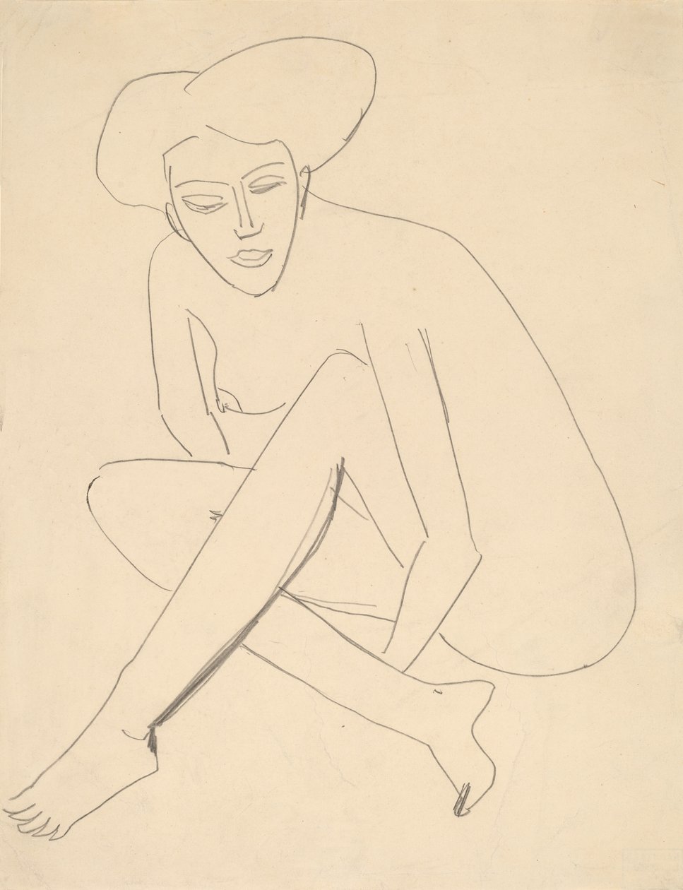 Dodo siddende, 1910. af Ernst Ludwig Kirchner