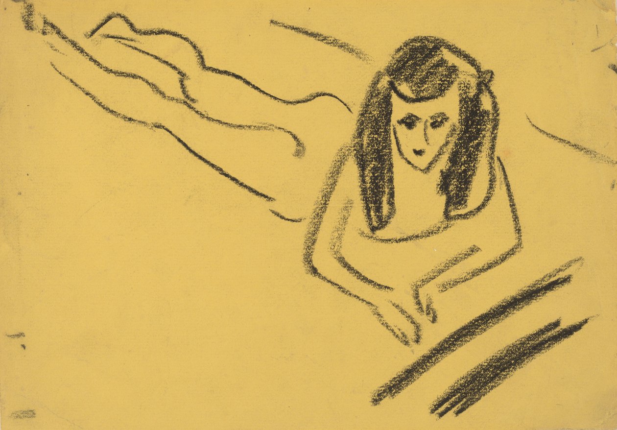 Fränzi tilbagelænet, 1910. af Ernst Ludwig Kirchner