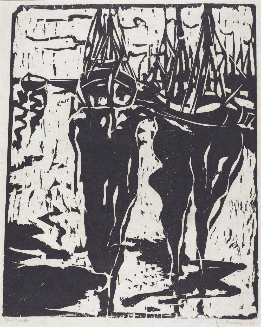 Havnescene, 1908. af Ernst Ludwig Kirchner